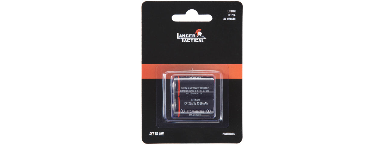 Lancer Tactical CR123 Battery, 2 Pack