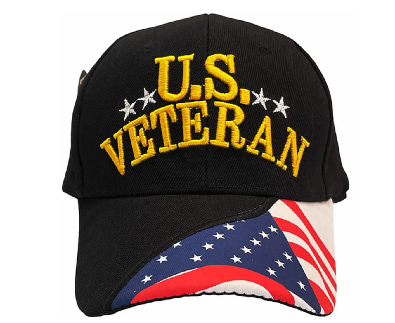 US Veteran w Stars & RWB Flag Bill Cap