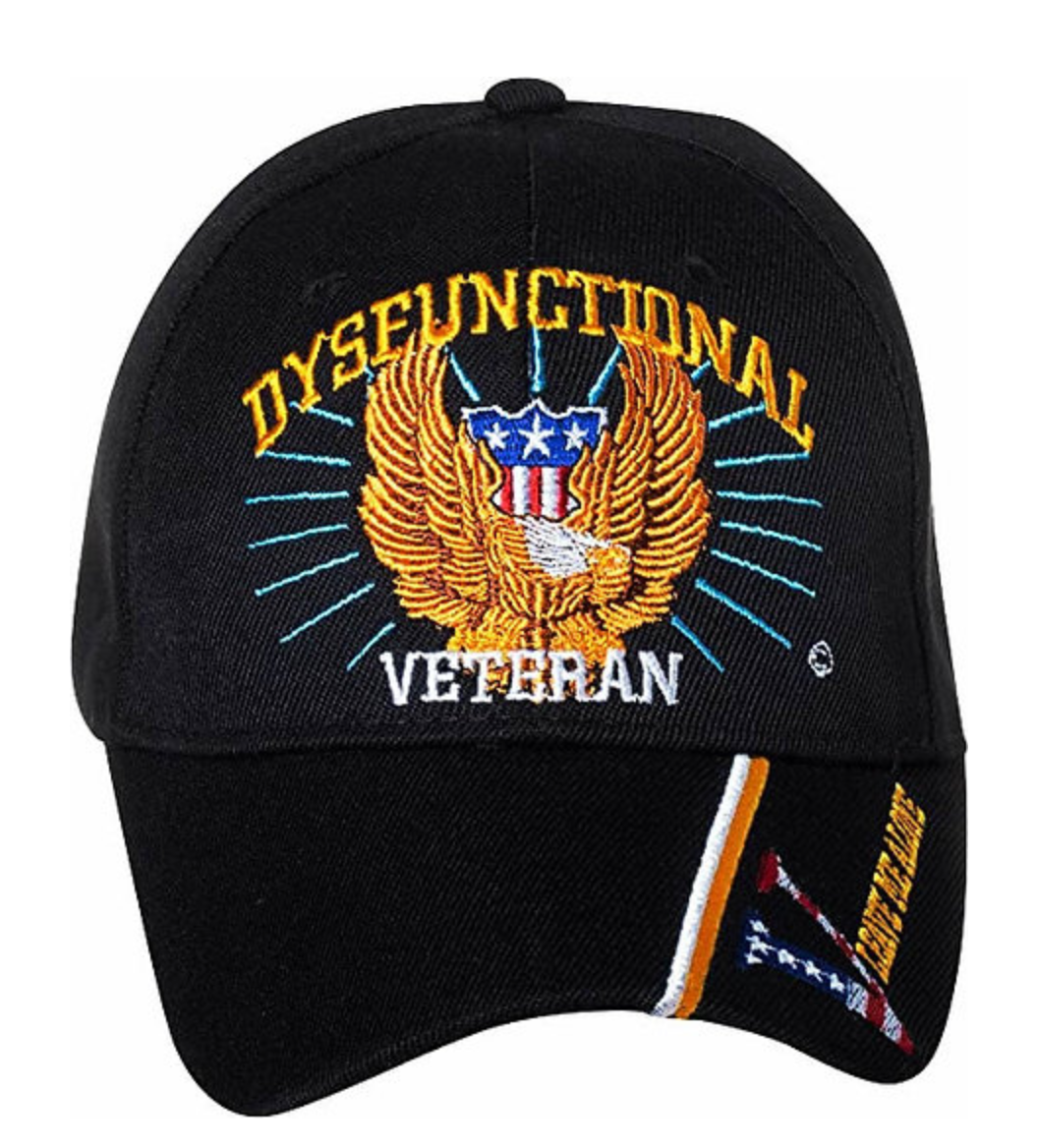 Dysfunctional Veteran w Eagle & RWB "V" Cap