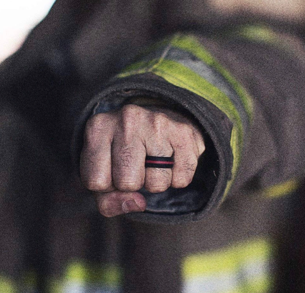 Thin Red Line Silicone Ring