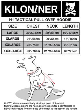 KiloNiner H1 Tactical Dog Hoodie - BIG Dog