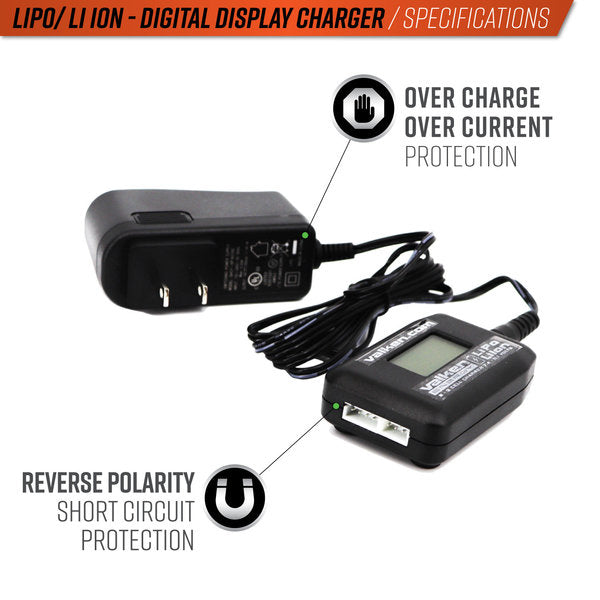 Valken Digital Display 2-3 Cell Li-Ion/LiPo Smart Airsoft Charger