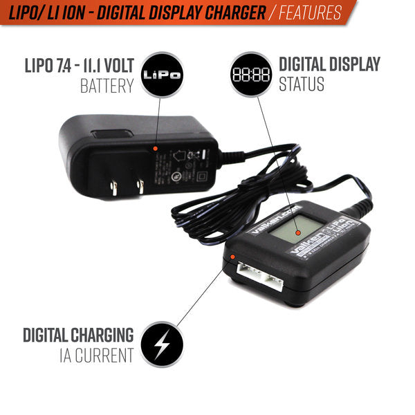 Valken Digital Display 2-3 Cell Li-Ion/LiPo Smart Airsoft Charger