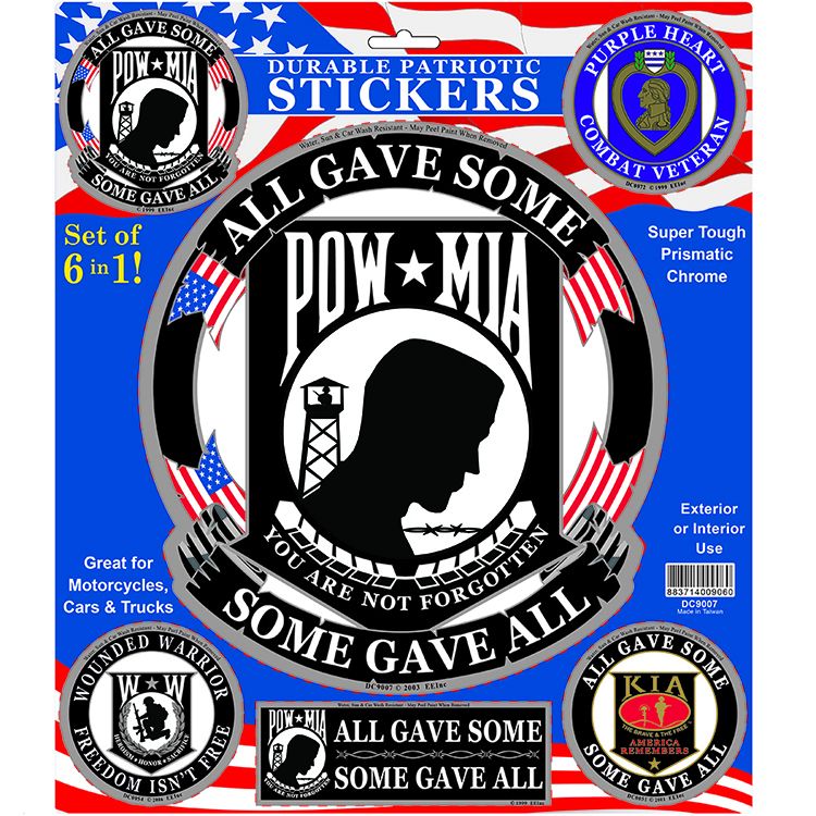POW*MIA Sticker Pack - 6pc