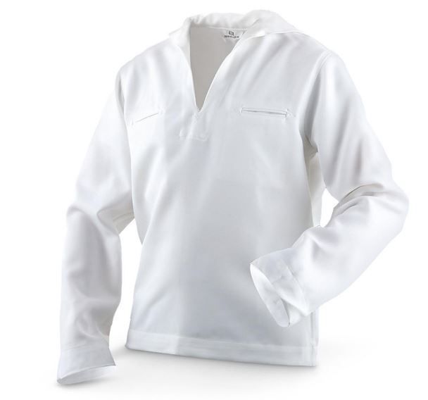 USED USN Sailor Middy Blouse White