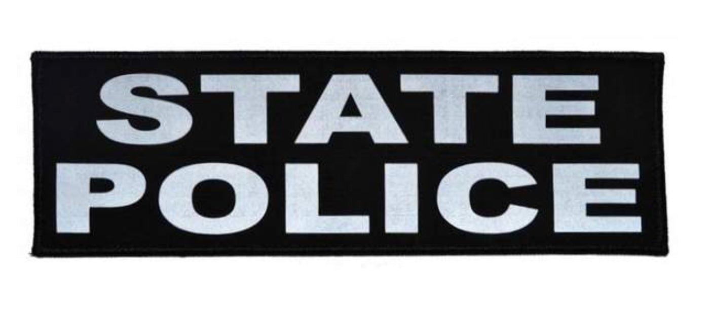 State Police Reflective - 3x9 Patch Black | Tactical Gear Junkie