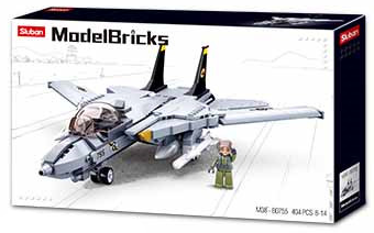 Model Bricks F14 Fighter Jet Building Brick Kit (396 Pcs)