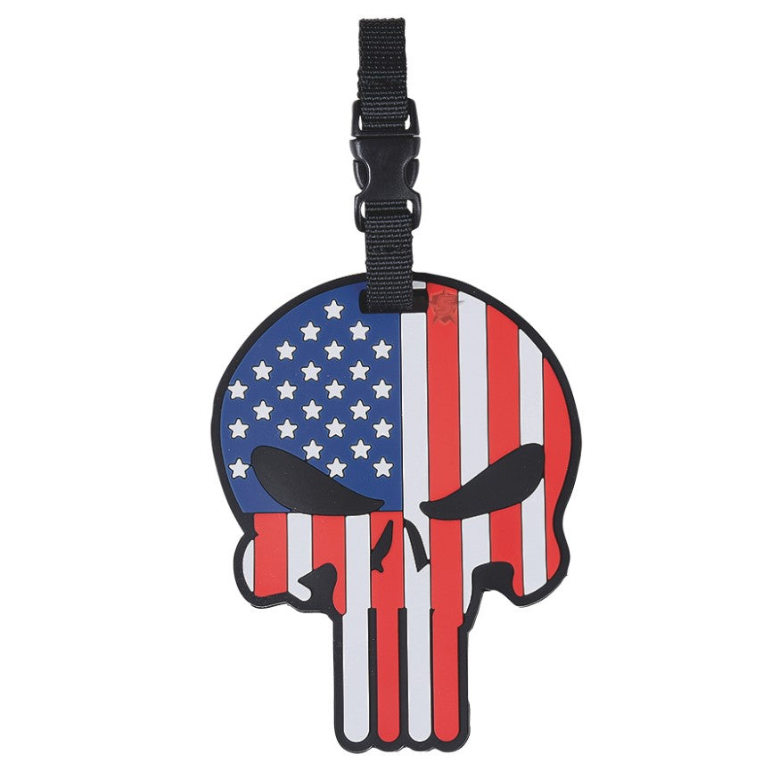 Patriotic Skull Luggage Tag
