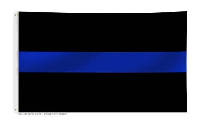Black Blue Line Flag 3 x 5