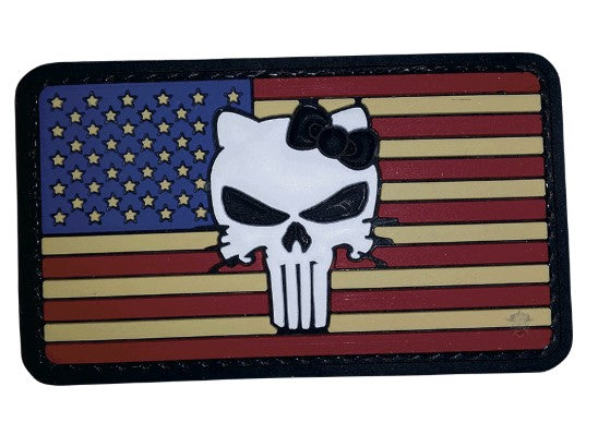 Vintage USA Flag Kitty PVC Patch