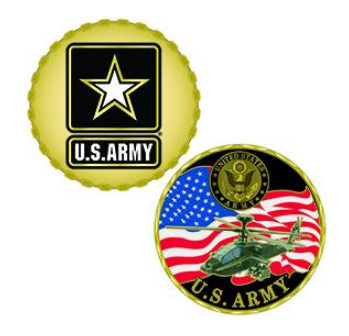 Army Star w Helicopter Challenge Coin