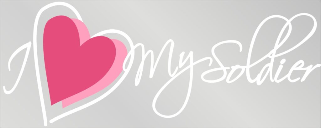 I Heart My Soldier Pink Decal