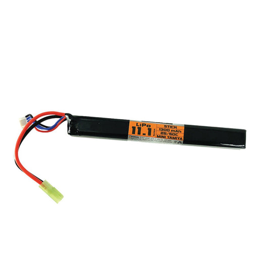 11.1v 1300mAh 25/50C Stick Battery