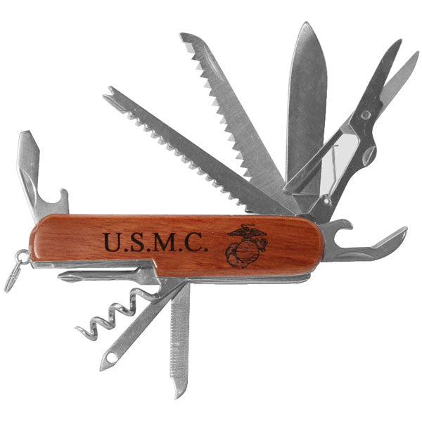 USMC Engraved Key Ring Pocket Knife