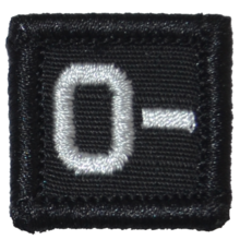 Blood Type Patch 1x1, O-