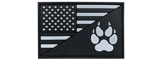 US Flag/K9 Paw PVC Patch