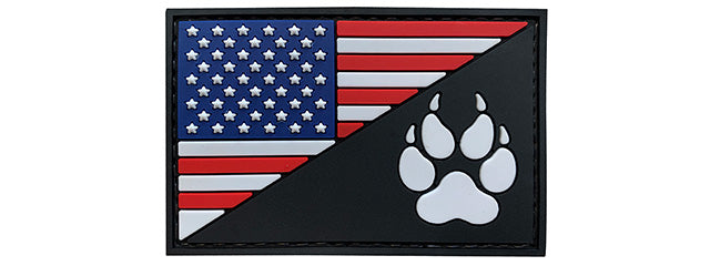 US Flag/K9 Paw PVC Patch