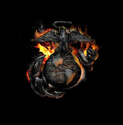 Marine EGA w Flames T-Shirt
