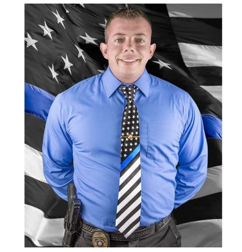 Thin Blue Line American Flag Tie