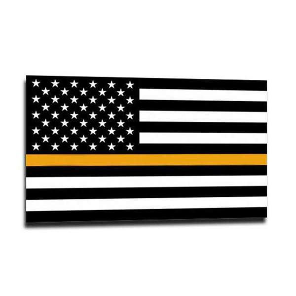Thin Gold Line US Flag Decal