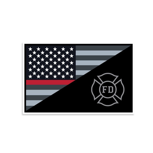 US Flag/ Fire Department Sticker