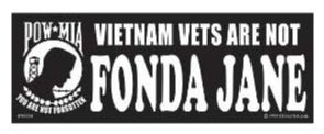 POW Vietnam Vets Not Fonda Jane Bumper Sticker