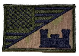 US Flag/Engineer Castle Velcro Patch