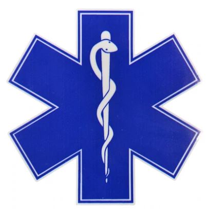 Caduceus Staff Star Of Life - 4 inch Sticker