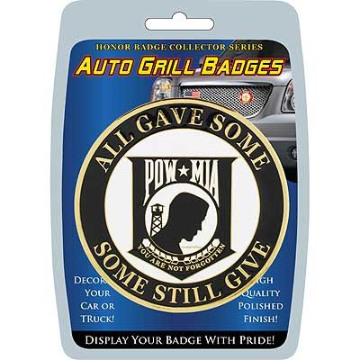 POW*MIA Auto Grill Badge