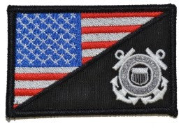 US Flag w Coast Guard Logo Velcro Patch