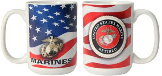 Marine Retired US Flag Mug
