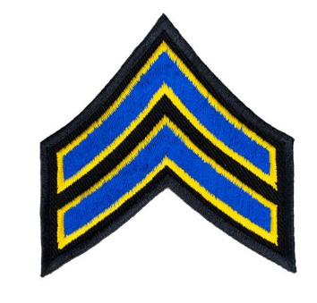 Corporal Chevron - Royal Blue w/ Gold On Black