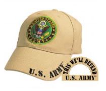 US Army Round Crest Khaki Cap
