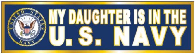My Daughter In Navy Metallic Bumper Sticker