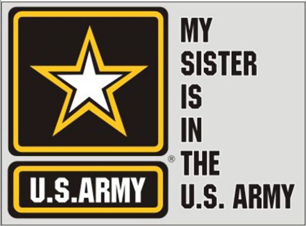 My Sister In Army Decal w Star
