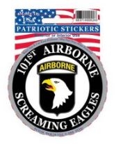 101st Airborne Screaming Eagles Round Decal