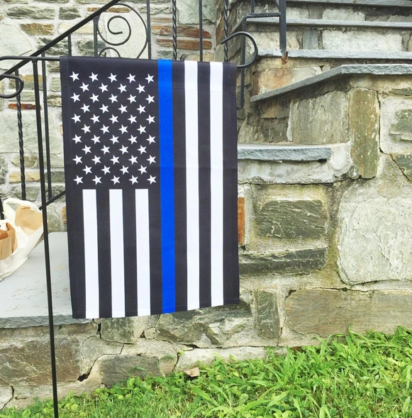 Thin Blue Line American Garden Flag