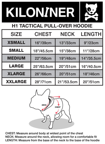 KiloNiner H1 Tactical Dog Hoodie - Small Dog