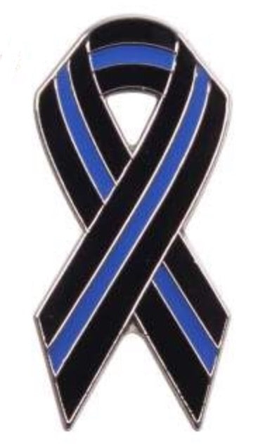 Thin Blue Line Ribbon Pin