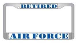 Retired Air Force License Plate Frame
