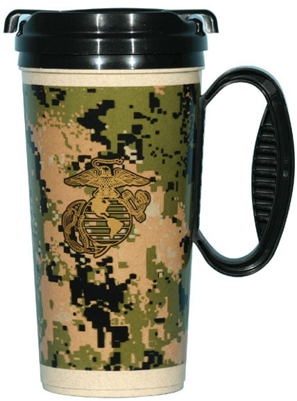 US Marine EGA Digital Camo Travel Mug