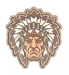 Native American Warrior Head PVC Patch