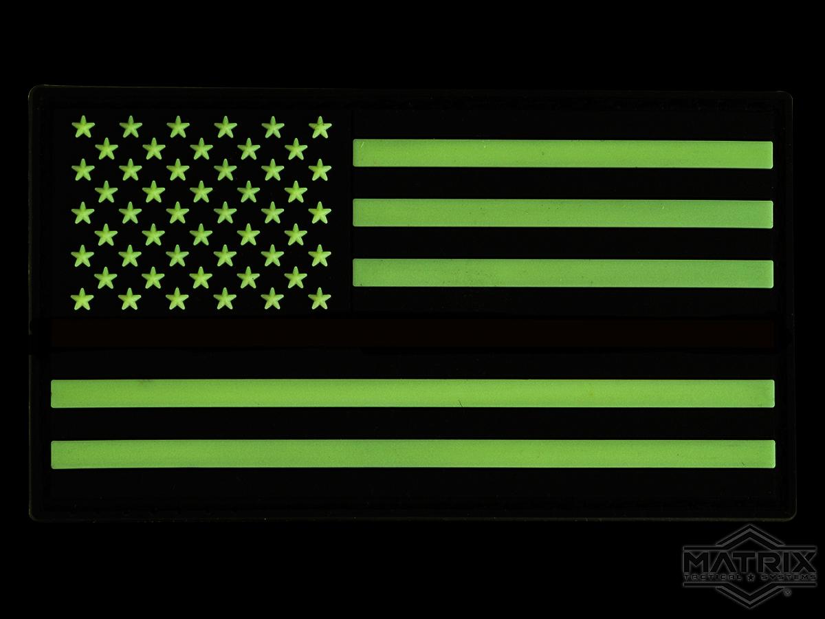 Thin Red Line US Flag Patch, Glow in the Dark