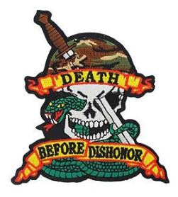 Death Before Dishonor Skull w Sword Patch