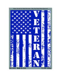 Blue US Flag Veteran Decal