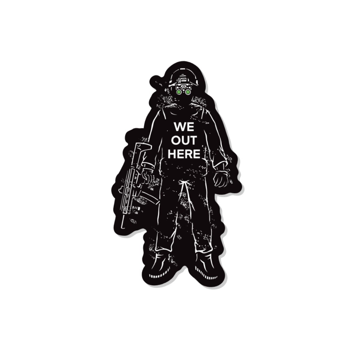 SavTac We Out Here 4" Sticker