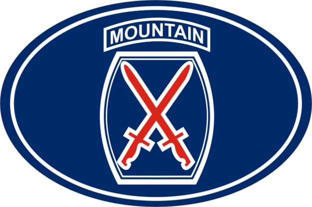 10th Mountain Div Oval  Decal