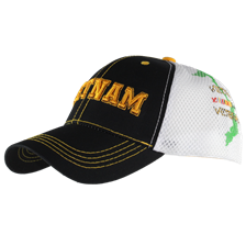 White Mesh Vietnam Veteran Cap w Map