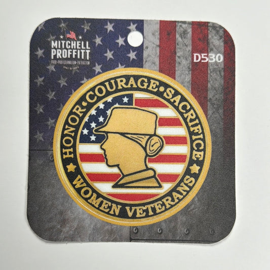 Woman Veterans Honor Courage Round Sticker