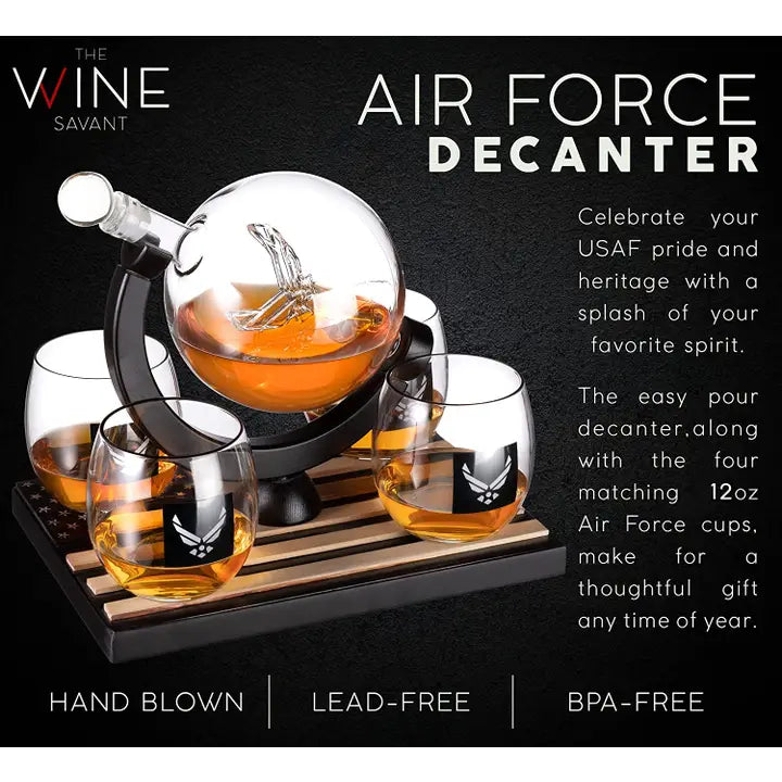 Globe Whiskey Decanter Set - US Air Force